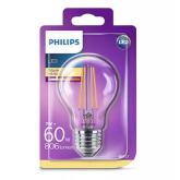 Bec LED Philips Classic A60, E27, 7W (60W), 806 lm, lumina calda (2700K), cu filament
