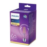 Bec LED Philips Classic G93, EyeComfort, E27, 7W (60W), 806 lm, lumina calda (2700K), cu filament, 14x9.5cm