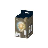 Bec LED inteligent vintage (decorativ) WiZ Connected Filament Gold G95 ,Wi-Fi, E27, 6.7W (50W), 640 lm, lumina alba (2000-5000K), compatibilGoogle Assistant/Alexa/Siri