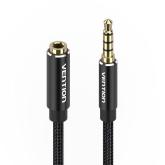 Cablu audio Vention, Jack 3.5mm (T) la Jack 3.5mm (M) conectori auriti, braided BBC, negru, 