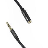 Cablu audio Vention, Jack 3.5mm (T) la Jack 3.5mm (M) conectori auriti, braided BBC, negru, 