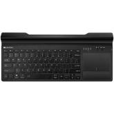 Bluetooth&2.4G wireless keyboard, max. 4 devices can be connected at same time, Bluetooth multi-device mode under Android, iOS, Win8 and Win10 system, touch panel with rubbery hand rest, US layout, Black, size:397x175.5x27 mm, 614g