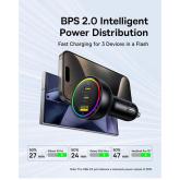 INCARCATOR auto Baseus Multi-Port, Quick Charge 152W, 2 x USB Type-C, 1 x USB, negru 