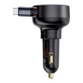 INCARCATOR auto Baseus Enjoyment Pro, 2 x USB Type-C , total output 60W, pt. bricheta auto, negru 