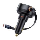 INCARCATOR auto Baseus Enjoyment Pro, 2 x USB Type-C , total output 60W, pt. bricheta auto, negru 