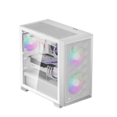 CARCASA PCCOOLER, Mini Tower, mATX, fara sursa, sticla securizata, 2 ventilatoare incluse, iluminare ARGB, negru, USB 3.2 gen 2 x 2, mic, audio, 