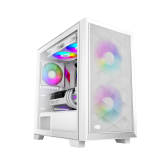 CARCASA PCCOOLER, Mini Tower, mATX, fara sursa, sticla securizata, 2 ventilatoare incluse, iluminare ARGB, negru, USB 3.2 gen 2 x 2, mic, audio, 