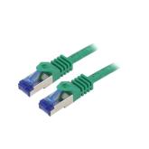 PATCH CORD S/FTP LOGILINK Cat6a, LSZH, cupru, 7.5 m, flexibil, certificat GHMT, verde, AWG26, dublu ecranat, 