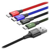 CABLU alimentare si date Baseus Fast 4-in-1 Cable, pt. smartphone, USB la  USB Type-C, Micro-USB +2 x Lightning Iphone, 1.2m, negru 