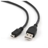 CABLU alimentare si date GEMBIRD, pt. smartphone, USB 2.0 (T) la Micro-USB 2.0 (T), 3m, black, 