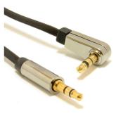 CABLU audio GEMBIRD stereo (3.5 mm jack T/T), 1.8m, conectori auriti, un conector 90 grade, black 