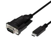 CABLU USB LOGILINK adaptor, USB 2.0 Type-C (T) la Serial DB9M (9-pin)(RS232)(T), 1.2m, negru, 