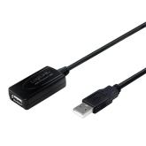 CABLU USB LOGILINK prelungitor, USB 2.0 (T) la USB 2.0 (M), 10m, activ (permite folosirea unui cablu USB lung), negru, 