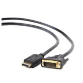CABLU video GEMBIRD, adaptor DisplayPort (T) la DVI-D DL (T), 3m, rezolutie maxima Full HD (1920 x 1080) la 60Hz, negru, 