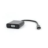 CABLU video GEMBIRD, adaptor USB 3.1 Type-C (T) la VGA (M), 15cm, rezolutie maxima Full HD (1920 x 1080) la 60Hz, negru, 