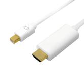 CABLU video LOGILINK, adaptor Mini-DisplayPort (T) la HDMI (T), 1m, conectori auriti, rezolutie maxima 4K UHD (3840 x 2160) la 30 Hz, alb, 