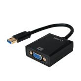 CABLU video LOGILINK, adaptor USB 3.0 (T) la VGA (M), 10cm, rezolutie maxima Full HD (1920 x 1080) la 60 Hz, negru, 