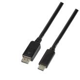 CABLU video LOGILINK, adaptor USB 3.1 Type-C (T) la DisplayPort (T), 1.8m, rezolutie maxima 4K UHD (3840 x 2160) la 60 Hz, negru, 
