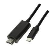 CABLU video LOGILINK, adaptor USB 3.1 Type-C (T) la HDMI (T), 1.8m, rezolutie maxima 4K UHD (3840 x 2160) la 60 Hz, negru, 