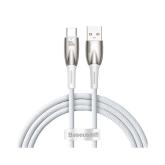 CABLU alimentare si date Baseus Glimmer, Fast Charging Data Cable pt. smartphone, USB la USB Type-C 100W, 1m, alb 