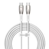 CABLU alimentare si date Baseus Glimmer, Fast Charging Data Cable pt. smartphone, USB Type-C la USB Type-C 100W, 2m, alb 
