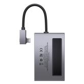 DOCKING Station Baseus Magic Multifunctional, conectare PC USB Type-C, USB 3.0 x 1, 3.5mm jack|card reader MicroSD/SD, USB Type C x 1 PD 100W 5V / 9V / 14.5V / 20V 5A (Max.), HDMI x 1/4K/60Hz, LED, gri 