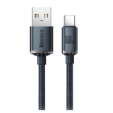 CABLU alimentare si date Baseus Crystal Shine, Fast Charging Data Cable pt. smartphone, USB la USB Type-C 100W, 1.2m, braided, negru
