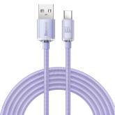 CABLU alimentare si date Baseus Crystal Shine, Fast Charging Data Cable pt. smartphone, USB la USB Type-C 100W, 1.2m, violet 