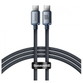 CABLU alimentare si date Baseus Crystal Shine, Fast Charging Data Cable pt. smartphone, USB Type-C la USB Type-C 100W, 1.2m, braided, negru 