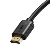 CABLU video Baseus HD Series, HDMI (T) la HDMI (T), rezolutie maxima 4K UHD (3840 x 2160) la 60 Hz, conectori auriti, 2m, negru 