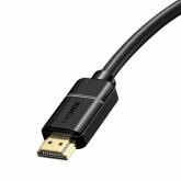 CABLU video Baseus Cafule, HDMI (T) la HDMI (T), rezolutie maxima 4K UHD (3840 x 2160) la 30 Hz, conectori auriti, 12m, negru 