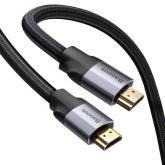 CABLU video Baseus Enjoyment, HDMI (T) la HDMI (T), rezolutie maxima 4K UHD (3840 x 2160) la 60 Hz, conectori auriti, braided, 1m, gri 