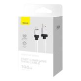 CABLU alimentare si date Baseus, Fast Charging Data Cable pt. smartphone, USB (T) la USB Type-C (T), 100W, 1m, alb, 