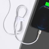 CABLU alimentare si date Baseus Cafule Metal, Fast Charging Data Cable pt. smartphone, USB la Lightning Iphone 2.4A, braided, 1m, alb 