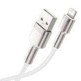 CABLU alimentare si date Baseus Cafule Metal, Fast Charging Data Cable pt. smartphone, USB la Lightning Iphone 2.4A, braided, 1m, alb 