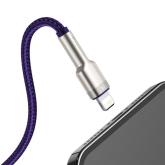 CABLU alimentare si date Baseus Cafule Metal, Fast Charging Data Cable pt. smartphone, USB la Lightning Iphone 2.4A, braided, 1m, violet 