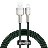 CABLU alimentare si date Baseus Cafule Metal, Fast Charging Data Cable pt. smartphone, USB la Lightning Iphone 2.4A, braided, 1m, verde 