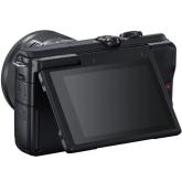 Camera foto mirrorless Canon EOS M200 dublu kit EF-M 15-45mm f/3.5-6.3 IS STM + EF-M 55-200mm F4.5-6.3 IS STM Negru, senzor APS-C 24.1 MP, crop factor 1.6x, procesor DIGIC 8, touchscreen 3