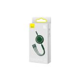CABLU alimentare si date Baseus Bright Mirror 2 One-for-three Retractable, pt. smartphone, USB la Micro-USB + Lightning Iphone + USB Type-C 100W, 1.1m, verde 