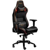 CANYON Corax GС-5 Gaming chair, PU leather, Cold molded foam, Metal Frame , Frog mechanism, 90-165 dgree, 4D armrest, Tilt Lock, Class 4 gas lift, metal 5 Stars Base, 60mm PU caster,black+Orange.