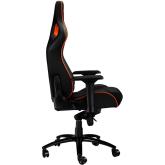 CANYON Corax GС-5 Gaming chair, PU leather, Cold molded foam, Metal Frame , Frog mechanism, 90-165 dgree, 4D armrest, Tilt Lock, Class 4 gas lift, metal 5 Stars Base, 60mm PU caster,black+Orange.