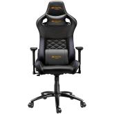CANYON Nightfall GС-7 Gaming chair, PU leather, Cold molded foam, Metal Frame, Top gun mechanism, 90-160 dgree, 3D armrest, Class 4 gas lift, metal base ,60mm Nylon Castor, black and orange stitching