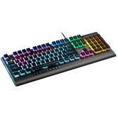 CANYON Wired multimedia gaming keyboard with lighting effect, 20pcs rainbow LED & 19pcs RGB light, Numbers 104keys, EN double injection layout, cable length 1.8M, 446*160*40mm, 0.98kg, color Dark grey