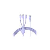 CABLU alimentare si date Baseus Flash Series II One-for-three, pt. smartphone, USB la Micro-USB+Lightning+USB Type-C 100W, 1.2m, violet 