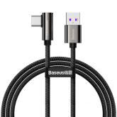 CABLU alimentare si date Baseus Legend Elbow, Fast Charging Data Cable pt. smartphone, USB la USB Type-C 66W, braided, 1m, negru 