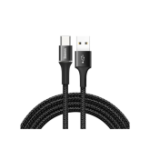 CABLU alimentare si date Baseus Halo, Fast Charging Data Cable pt. smartphone, USB la USB Type-C 3A, brodat, LED, 1m, negru 