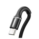 CABLU alimentare si date Baseus Halo, Fast Charging Data Cable pt. smartphone, USB la USB Type-C 2A, brodat, 2m, negru 