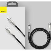 CABLU alimentare si date Baseus Cafule Metal, Fast Charging Data Cable pt. smartphone, USB Type-C la USB Type-C 100W, braided, 2m, negru 