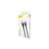 CABLU alimentare si date Baseus Cafule, Fast Charging Data Cable pt. smartphone, USB la USB Type-C 18W, 0.5m, gri + negru 