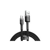 CABLU alimentare si date Baseus Cafule, Fast Charging Data Cable pt. smartphone, USB la USB Type-C 18W, 0.5m, gri + negru 